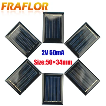 100pcs/lot 2V 50mA 50*34mm Mini Micro Solar Module Polycrystalline Solar Panel Small Solar Cell For Battery Charger DIY Toy LED
100pcs/lot 2V 50mA 50*34mm Mini Micro Solar Module Polycrystalline Solar Panel Small Solar Cell For Battery Charger DIY Toy LED