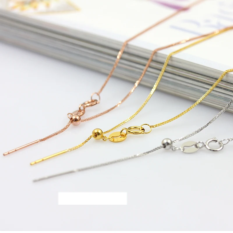 Pure 18K Au750 Rose Gold Chain Wheat Necklace with Spring Clasps fit Women Girl 17.7inch Fashion Link Hot Adjustable 1-1.5g
Pure 18K Au750 Rose Gold Chain Wheat Necklace with Spring Clasps fit Women Girl 17.7inch Fashion Link Hot Adjustable 1-1.5g