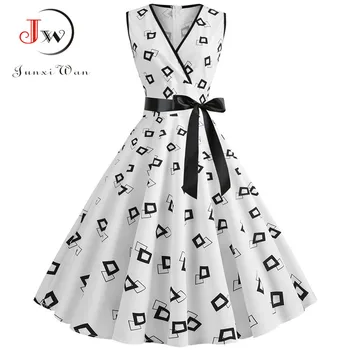 Plus Size Women Dress 2019 Summer Casual Sleeveless V Neck Print Slim Office Party Dress Dresses Elegant Vintage Vestidos Robe
Plus Size Women Dress 2019 Summer Casual Sleeveless V Neck Print Slim Office Party Dress Dresses Elegant Vintage Vestidos Robe