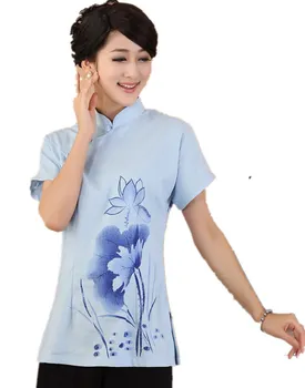 Shanghai Story Short Sleeve mandarin collar traditional Chinese top Short Sleeve Linen Top Lotus printed chinese Blouses 3 color
Shanghai Story Short Sleeve mandarin collar traditional Chinese top Short Sleeve Linen Top Lotus printed chinese Blouses 3 color