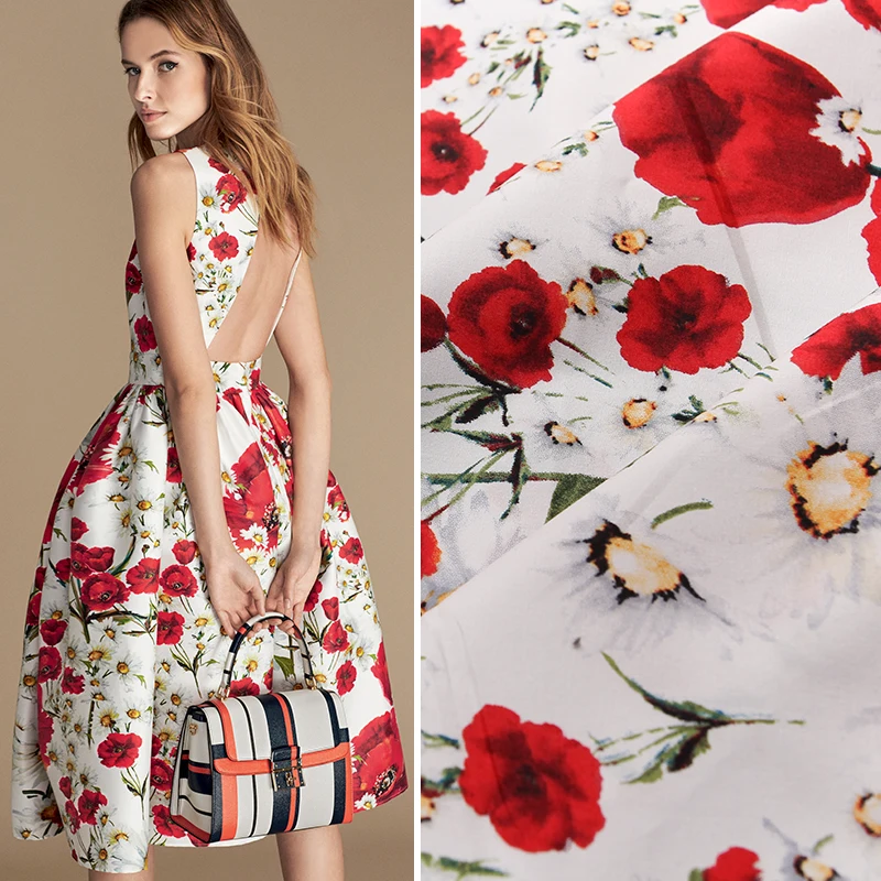 HLQON 100% cotton sateen rose white background fabric for sewing women clothing upholstery tissue wedding dress
HLQON 100% cotton sateen rose white background fabric for sewing women clothing upholstery tissue wedding dress