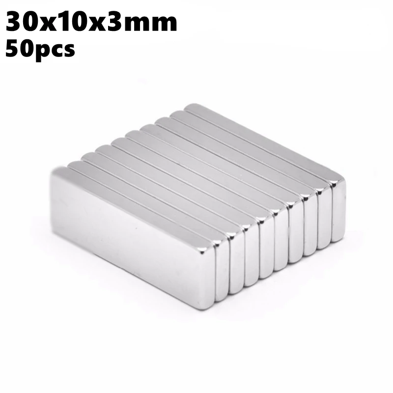 Powerful Block Neodymium Magnet 30x10x3mm N35 Rare Earth NdFeB 50pcs 30x10x3 Permanent Strong Magnetic Bar Magnets
Powerful Block Neodymium Magnet 30x10x3mm N35 Rare Earth NdFeB 50pcs 30x10x3 Permanent Strong Magnetic Bar Magnets