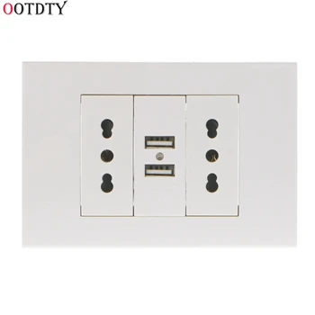 OOTDTY Wall Power Socket Plug, Double Italian / Chile Electrical Outlet With 1000mA Dual USB Charger Port for Mobile 118mm*80mm
OOTDTY Wall Power Socket Plug, Double Italian / Chile Electrical Outlet With 1000mA Dual USB Charger Port for Mobile 118mm*80mm
