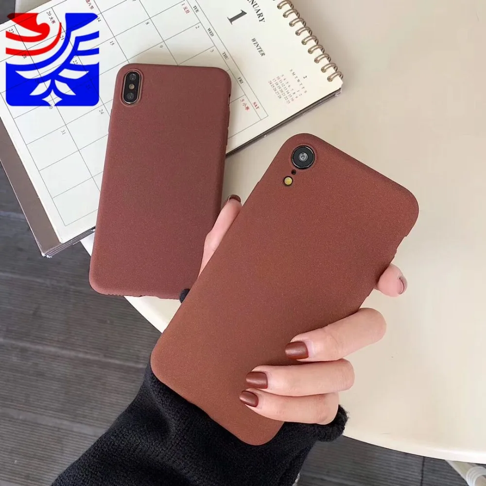 PEIPENG Simple scrub Silica gel soft shell For iPhone 7 7Plus 6 6S 6Plus 8 8Plus X XR XS Max TPU Anti-fall lovely Phone Case06