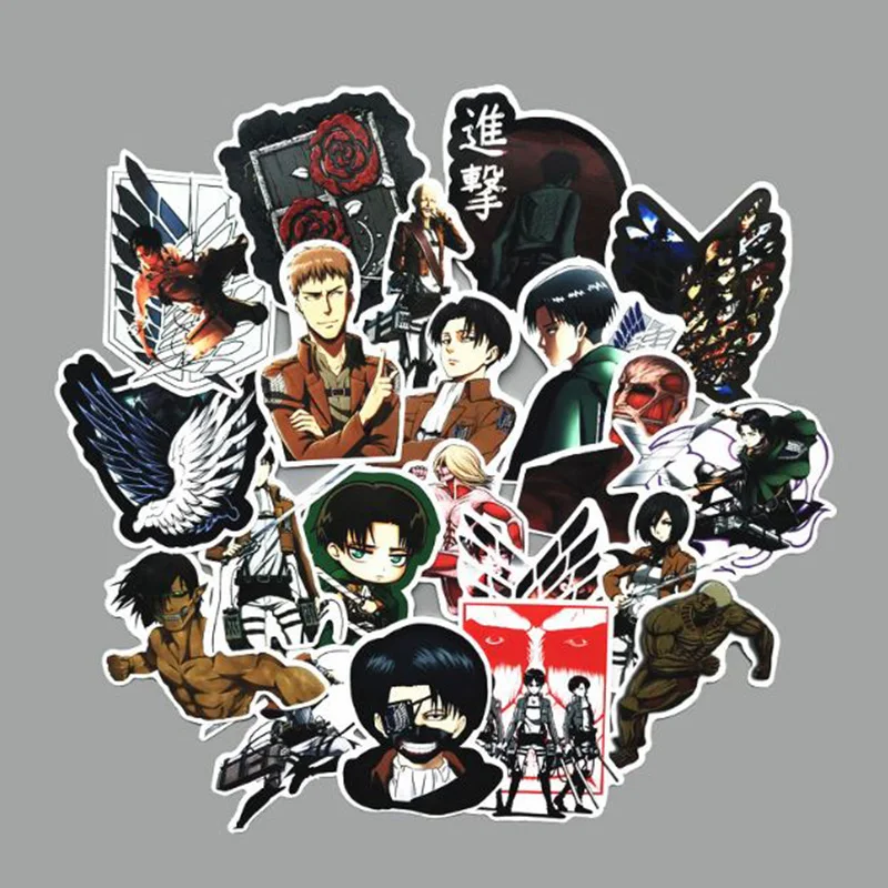 21 Pcs/set New Attack on Titan Sticker Decal for Phone Car Laptop Bicycle Notebook Backpack Case Waterproof Stickers
21 Pcs/set New Attack on Titan Sticker Decal for Phone Car Laptop Bicycle Notebook Backpack Case Waterproof Stickers