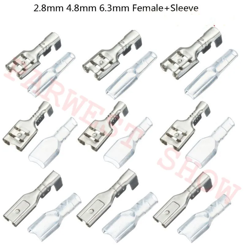 100pcs/set Connecting Splice 2.8mm 4.8mm 6.3mm Crimp Terminals Female Spade Connectors Insulated kit Electrical Connectors
100pcs/set Connecting Splice 2.8mm 4.8mm 6.3mm Crimp Terminals Female Spade Connectors Insulated kit Electrical Connectors