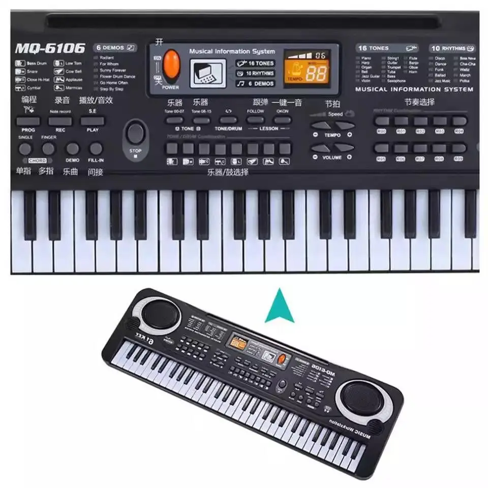Multi-functional Mini Electronic Piano with Microphone 61 Keys Toy for Children Digital Music Electronic Keyboard
Multi-functional Mini Electronic Piano with Microphone 61 Keys Toy for Children Digital Music Electronic Keyboard