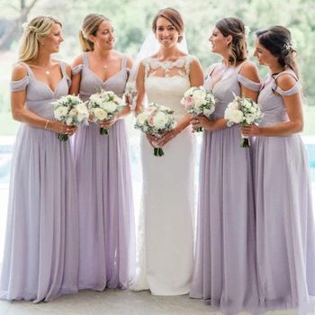 new Lavender Country Style Cheap Bridesmaid Dresses Ruched Chiffon Floor Length Straps Off the Shoulder Bridesmaids Dress
new Lavender Country Style Cheap Bridesmaid Dresses Ruched Chiffon Floor Length Straps Off the Shoulder Bridesmaids Dress