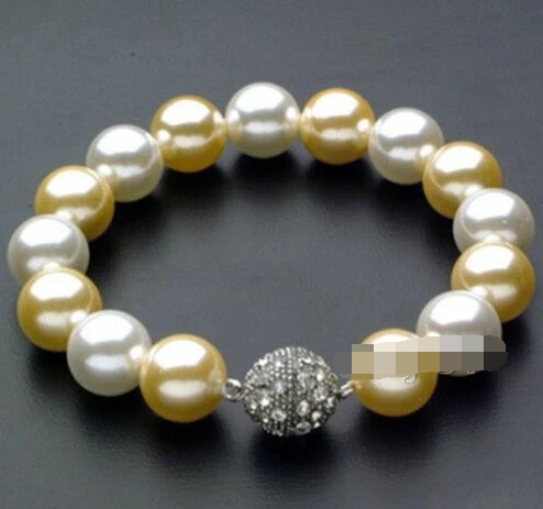 001915 10mm White Yellow Akoya Cultured Shell Pearl Round Beads Bracelet Bangle 7.5' (A0429) (A0429)
001915 10mm White Yellow Akoya Cultured Shell Pearl Round Beads Bracelet Bangle 7.5' (A0429) (A0429)