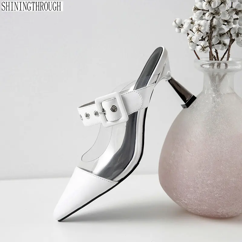 Genuine Leather High Heels Women Slipper Pointed Toe Thin Heels Buckle Footwear Summer Fashion 2019 Brand Ladies Mules Shoes
Genuine Leather High Heels Women Slipper Pointed Toe Thin Heels Buckle Footwear Summer Fashion 2019 Brand Ladies Mules Shoes