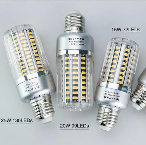 Светодиодный ная кукурузная лампочка 5 Вт 10 15 20 25 SMD 5736 высокая яркость