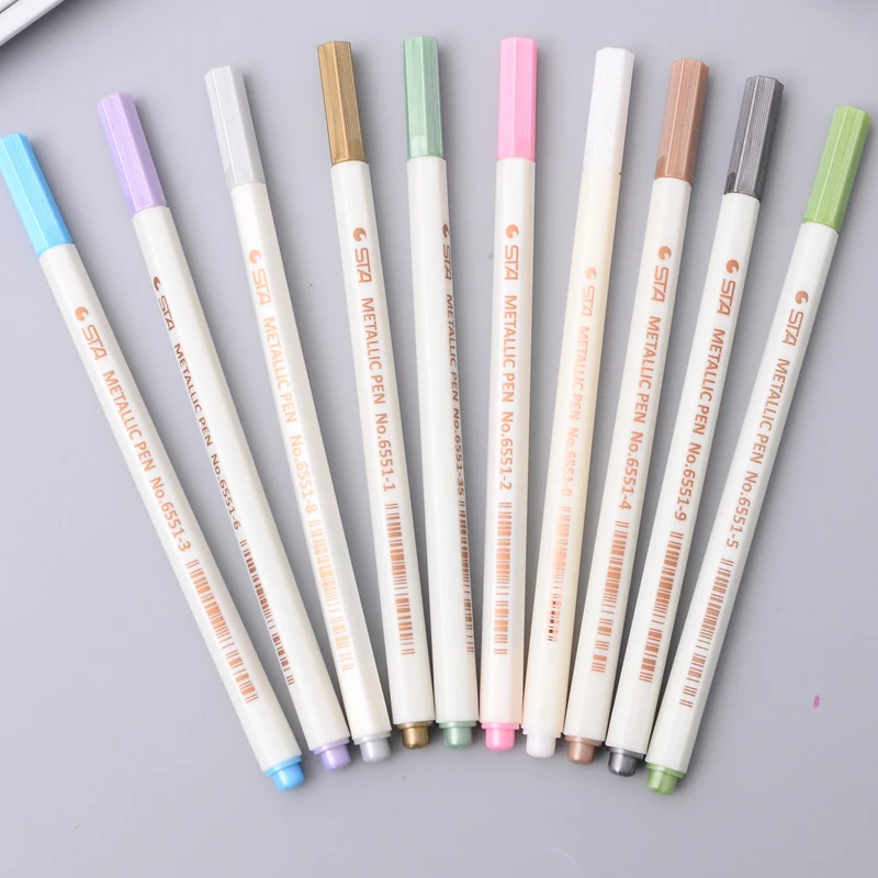 10 pcs/lot STA Metal Pen Paint Pen 1mm DIY Creative Watercolor Gel Pen for Black Board Photo Album Home Decoration Scrapbooking
10 pcs/lot STA Metal Pen Paint Pen 1mm DIY Creative Watercolor Gel Pen for Black Board Photo Album Home Decoration Scrapbooking