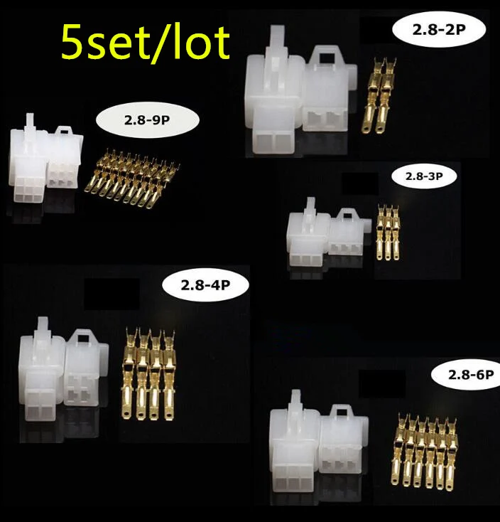 5set /lot 2.8mm 2/3/4/6/9 Automotive 2.8 Electrical wire Connector Male Female cable terminal plug Kits ebike
5set /lot 2.8mm 2/3/4/6/9 Automotive 2.8 Electrical wire Connector Male Female cable terminal plug Kits ebike