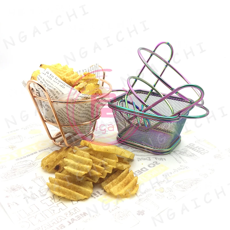 Chip rack Restaurant Snack Basket Stainless Steel Food Tableware Fast Food Chicken Food Containers Creative Styling Basket 1pcs
Chip rack Restaurant Snack Basket Stainless Steel Food Tableware Fast Food Chicken Food Containers Creative Styling Basket 1pcs