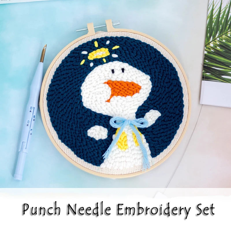 Fashion Cartoon Duck Punch Needle Embroidery Kit with Hoop Punch Needle Sewing Kits Handmade Decor Gift
Fashion Cartoon Duck Punch Needle Embroidery Kit with Hoop Punch Needle Sewing Kits Handmade Decor Gift
