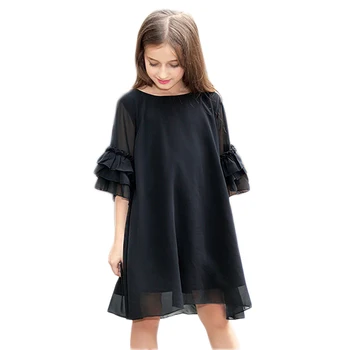 Big Girls Chiffon Dress Flare Sleeve Black Color Kids Girls Princess Party Dress Summer Autumn Child Dress
Big Girls Chiffon Dress Flare Sleeve Black Color Kids Girls Princess Party Dress Summer Autumn Child Dress