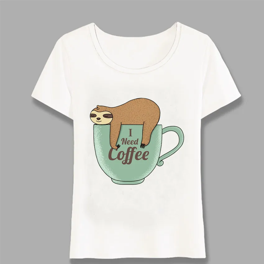 Women Short Sleeve I Need Coffee T-Shirt Super Funny Sloth Design T Shirts Simple Girl Casual Tops Cute Girl Tees Harajuku
Women Short Sleeve I Need Coffee T-Shirt Super Funny Sloth Design T Shirts Simple Girl Casual Tops Cute Girl Tees Harajuku