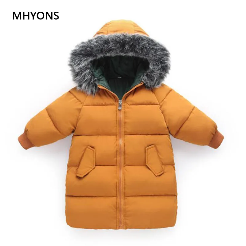 MHYONS 2018 New Kids Winter Jacket Baby Outerwear Girls Coat Boys Jackets Coats Thick Warm Children Hooded Cotton Down | Мать и ребенок