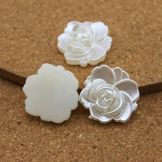 20pcs/lot 20mm*20mm Pearl Beads Jewelry Crafts Decoration Flat Back Rose Flower Craft for Diy Making F1546 | Украшения и