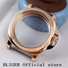 44mm rosa Dourada Bliger venda quente boa qualidade de aço inoxidável assista case fit movimento ETA 6497 6498 ST36 Molnija CA28(China)