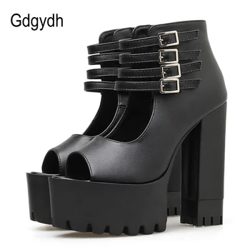Gdgydh Women's Pumps And Block Heels Classical Hollow Platform High Heel Shoes Woman Open Toe Ankle Strap Black Leather 2020 New
Gdgydh Women's Pumps And Block Heels Classical Hollow Platform High Heel Shoes Woman Open Toe Ankle Strap Black Leather 2020 New