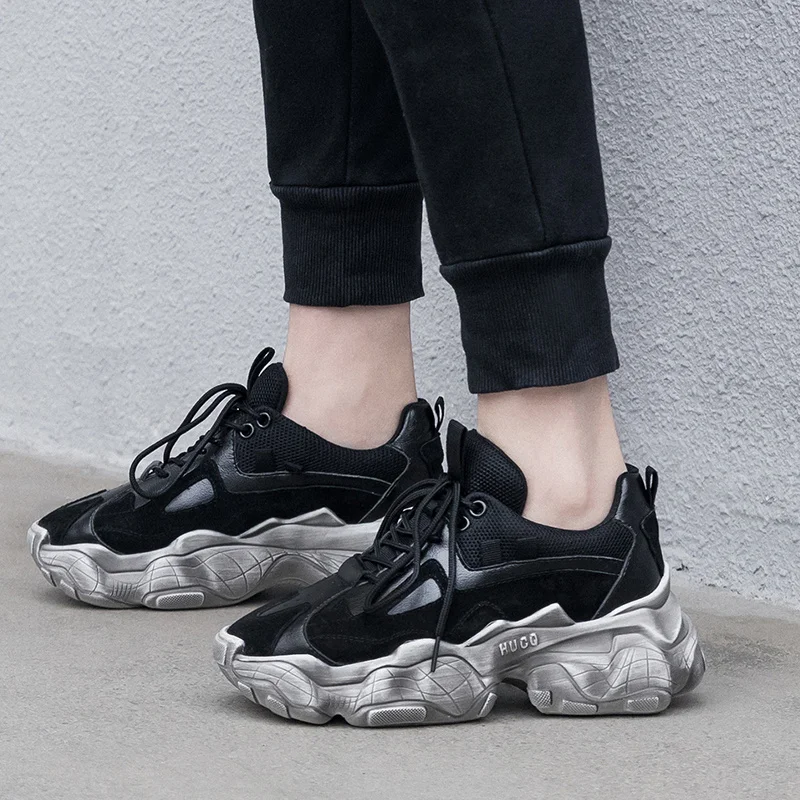 Genuine Leather Mesh Women's Platform Sneakers 2019 Fashion Women White Black Dad Shoes Woman Casual Chunky Trainers Shoes
Genuine Leather Mesh Women's Platform Sneakers 2019 Fashion Women White Black Dad Shoes Woman Casual Chunky Trainers Shoes