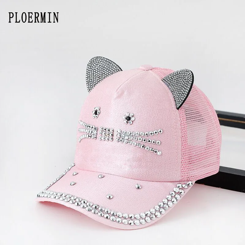 PLOERMIN Cute Children Mesh Cap Spring Summer Children Baseball Cap Girls Snapback Hip Hop Caps Cat ear Rhinestone Kids Sun Hat
PLOERMIN Cute Children Mesh Cap Spring Summer Children Baseball Cap Girls Snapback Hip Hop Caps Cat ear Rhinestone Kids Sun Hat
