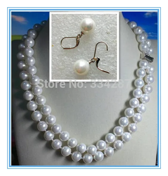 Charming 2 Rows 9-10MM White AAA Akoya Cultured Pearl Necklace (19-20 inches) Drop Earring 925 Sterling Silver Clasp Sets
Charming 2 Rows 9-10MM White AAA Akoya Cultured Pearl Necklace (19-20 inches) Drop Earring 925 Sterling Silver Clasp Sets