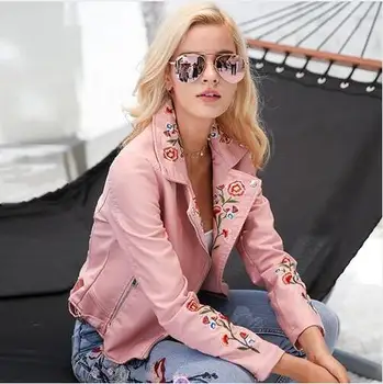 New 2018 Embroidery Basic Jacket Coat Outerwear & Coats Black Faux Leather Jacket Women Short Winter Bomber Jacket Female Coat
New 2018 Embroidery Basic Jacket Coat Outerwear & Coats Black Faux Leather Jacket Women Short Winter Bomber Jacket Female Coat