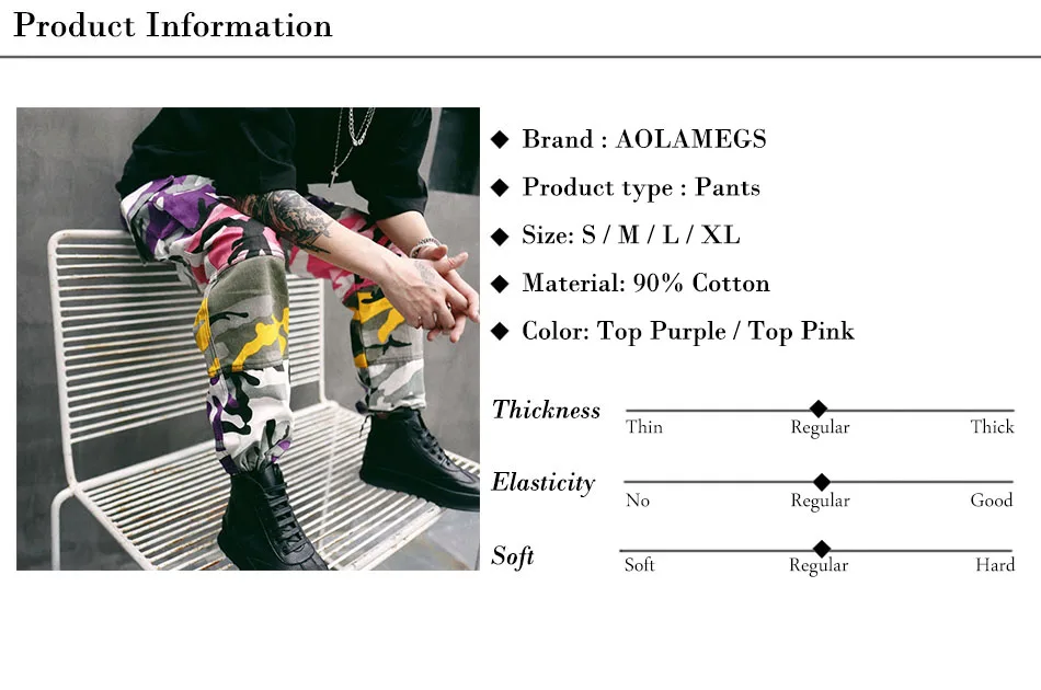 Aolamegs Cargo Pants Men Military Camouflage Hip Hop Pants Baggy Tactical Trouser Multi Color Cotton Fashion Streetwear Joggers (19)