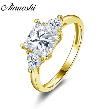 AINUOSHI Trendy 3 Stone Square Ring 14K Solid White/Yellow Gold Princess Trillion Cut Sona Diamond Women Wedding Engagement Ring
AINUOSHI Trendy 3 Stone Square Ring 14K Solid White/Yellow Gold Princess Trillion Cut Sona Diamond Women Wedding Engagement Ring