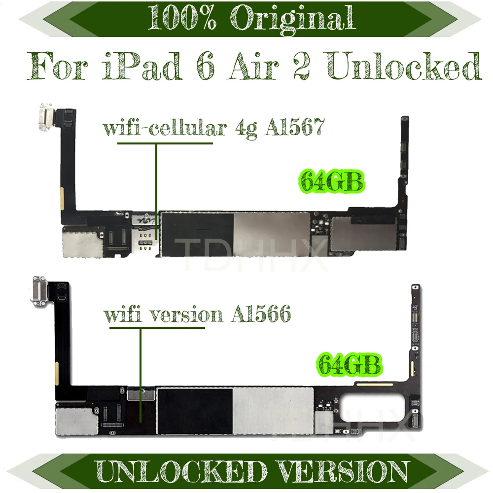 A1566 / A1567 for iPad 6 Air 2 motherboard Unlocked Logic boards Wifi Version / WIFI - Cellular 4G Version Original 100%
A1566 / A1567 for iPad 6 Air 2 motherboard Unlocked Logic boards Wifi Version / WIFI - Cellular 4G Version Original 100%