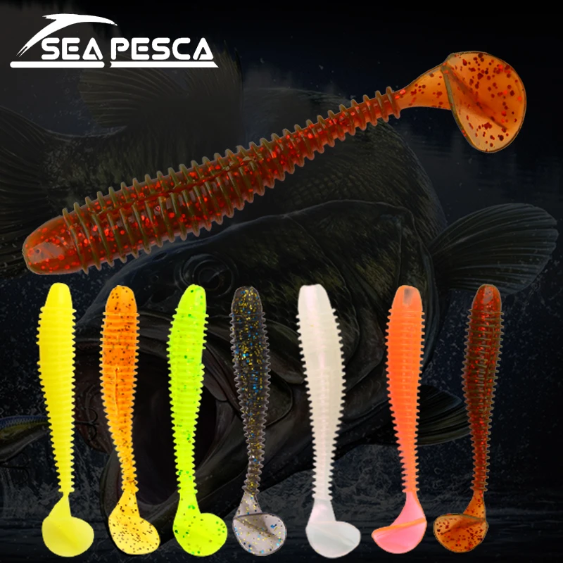 SEAPESCA 10pcs/lot Paddle Tail Soft Lure 75mm 2.8g T Tail Fishy Smell Worms Lures Fishing Bait Maggot Fishing Tackle ZB100
SEAPESCA 10pcs/lot Paddle Tail Soft Lure 75mm 2.8g T Tail Fishy Smell Worms Lures Fishing Bait Maggot Fishing Tackle ZB100