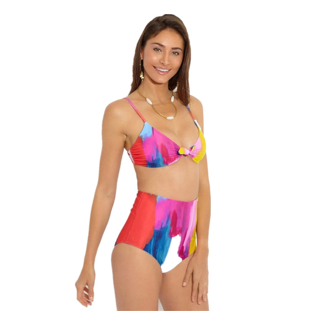High Waist Bikini rendering print swimsuit Fashion Multi colorful Girls swimwear women front top tie Neon bathing suit women
High Waist Bikini rendering print swimsuit Fashion Multi colorful Girls swimwear women front top tie Neon bathing suit women