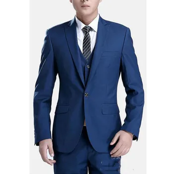 New Men Wedding Party Suit Groom bule Tuxedos For Men ,Wedding Suits For Men Groomsmen Costume Homme (Jacket+Pants+Vest) A124 
New Men Wedding Party Suit Groom bule Tuxedos For Men ,Wedding Suits For Men Groomsmen Costume Homme (Jacket+Pants+Vest) A124