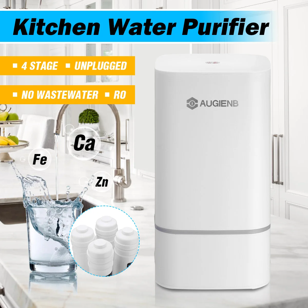 Reverse Osmosis Water Filtration System - 4 RO Water Purifier - Under Sink Water Filter - Home Water Filtration System
Reverse Osmosis Water Filtration System - 4 RO Water Purifier - Under Sink Water Filter - Home Water Filtration System