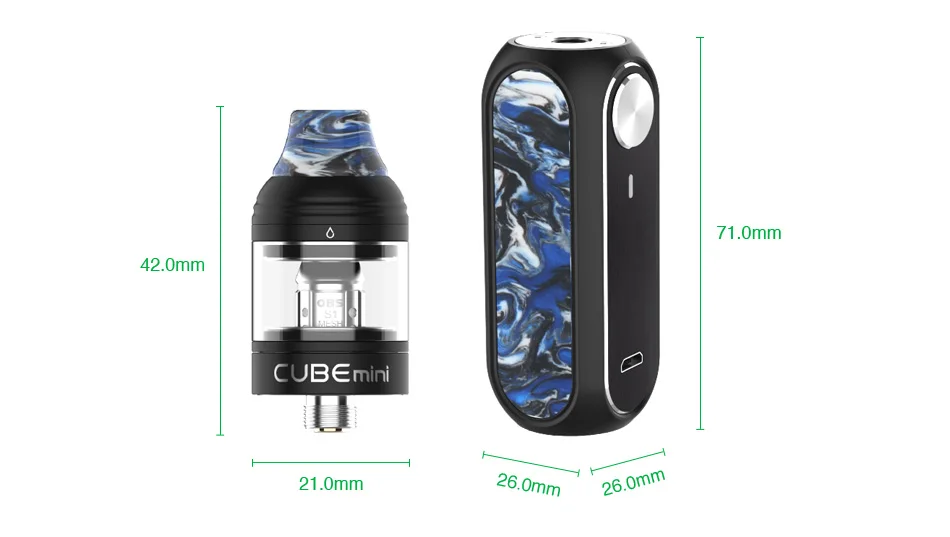 Newest Original OBS Cube Mini Resin Starter Kit 1500mAh Battery 3ml Tank 0.96 Inch LED Screen Ecig Vape Kit VS Cube VW /Drag 2