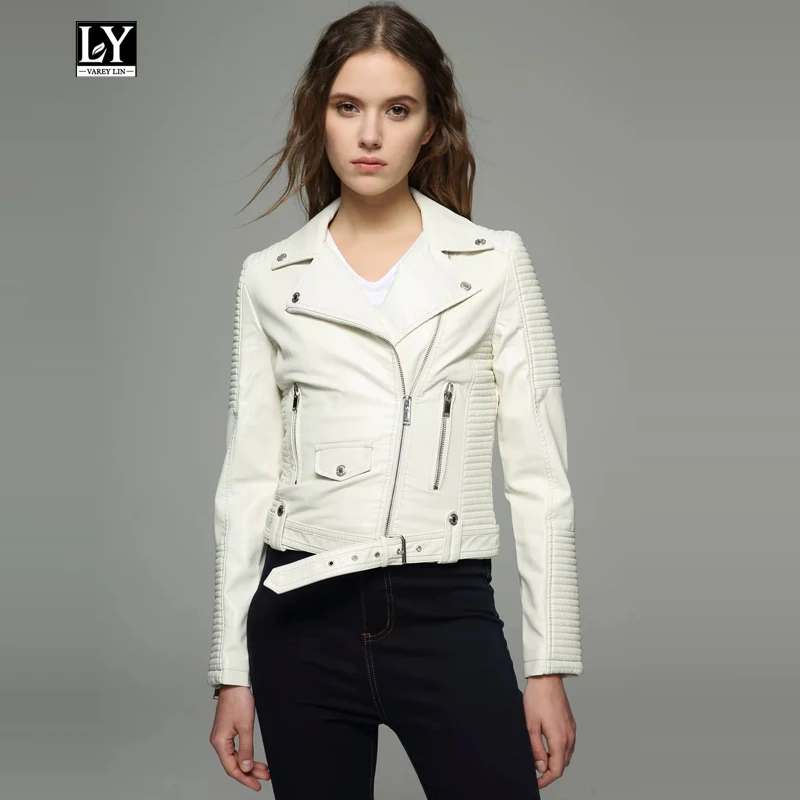 Ly Varey Lin Autumn Women Faux Soft Leather Pu Motorcycle Jacket Rivet Zipper Female Black Punk Short Coat Slim White Outerwear
Ly Varey Lin Autumn Women Faux Soft Leather Pu Motorcycle Jacket Rivet Zipper Female Black Punk Short Coat Slim White Outerwear