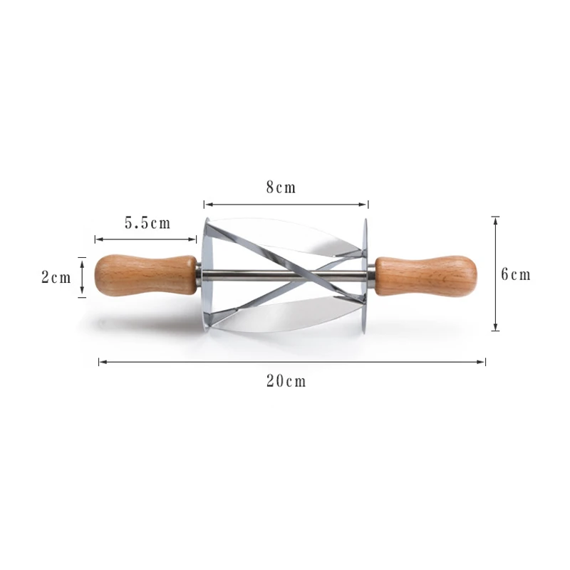Hot Cute Rolling Pastry Dough Cutter Stainless Steel Wooden Handle for Making Croissant Bread Baking Tool
Hot Cute Rolling Pastry Dough Cutter Stainless Steel Wooden Handle for Making Croissant Bread Baking Tool