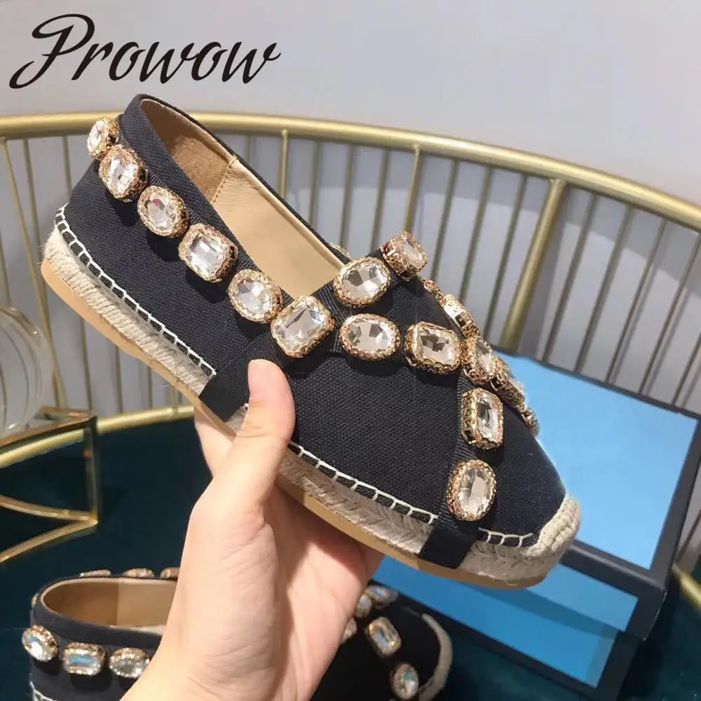 Prowow New Quality Crystal Beading Summer Casual Shoes Round Toe Slip On Comfortable Loafers Shoes Women
Prowow New Quality Crystal Beading Summer Casual Shoes Round Toe Slip On Comfortable Loafers Shoes Women