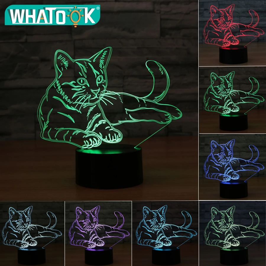 Cute 3D Cat LED Night Light Animal Lamp 7 Colors Touch Sensor Light Children Cute Night Lamp Bedroom Lampara Light Kids Gifts
Cute 3D Cat LED Night Light Animal Lamp 7 Colors Touch Sensor Light Children Cute Night Lamp Bedroom Lampara Light Kids Gifts