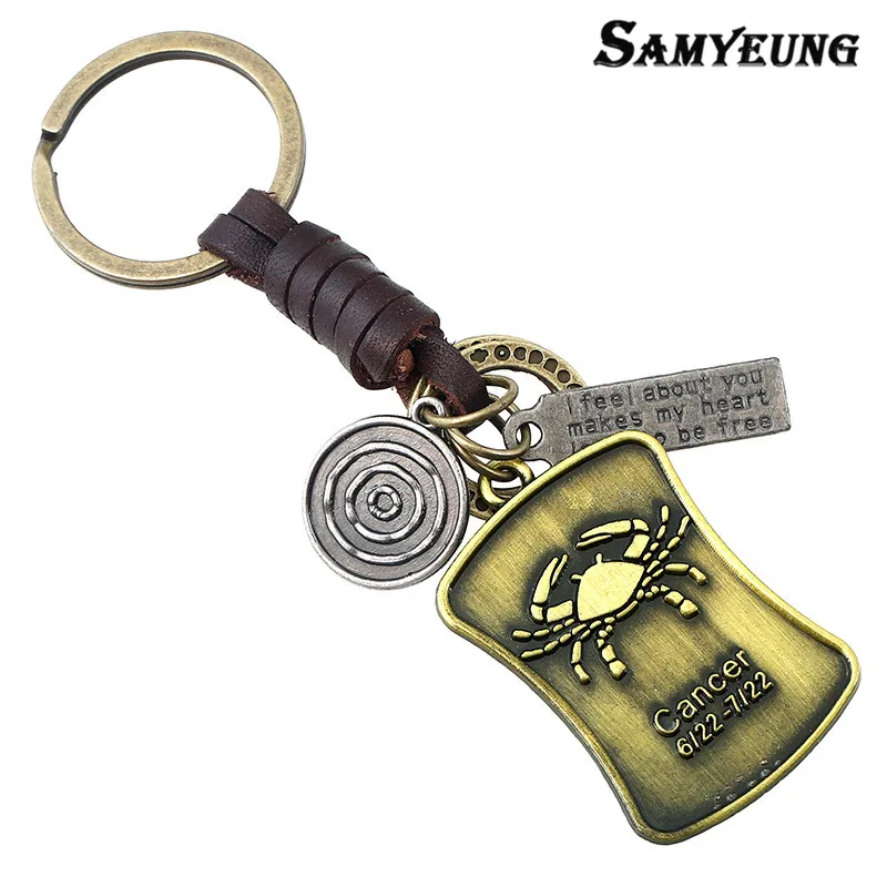 Samyeung Newest! 12 Style Constellation Leather Keychains Holder for Key Ring Chain Car Keyring Porte Clef Men Bag Keychain
Samyeung Newest! 12 Style Constellation Leather Keychains Holder for Key Ring Chain Car Keyring Porte Clef Men Bag Keychain