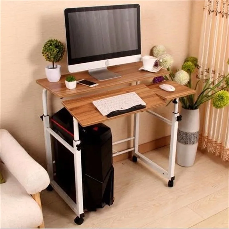 Image Simple modern desktop comter desk double plate lifting movable split multifunction household lazy table