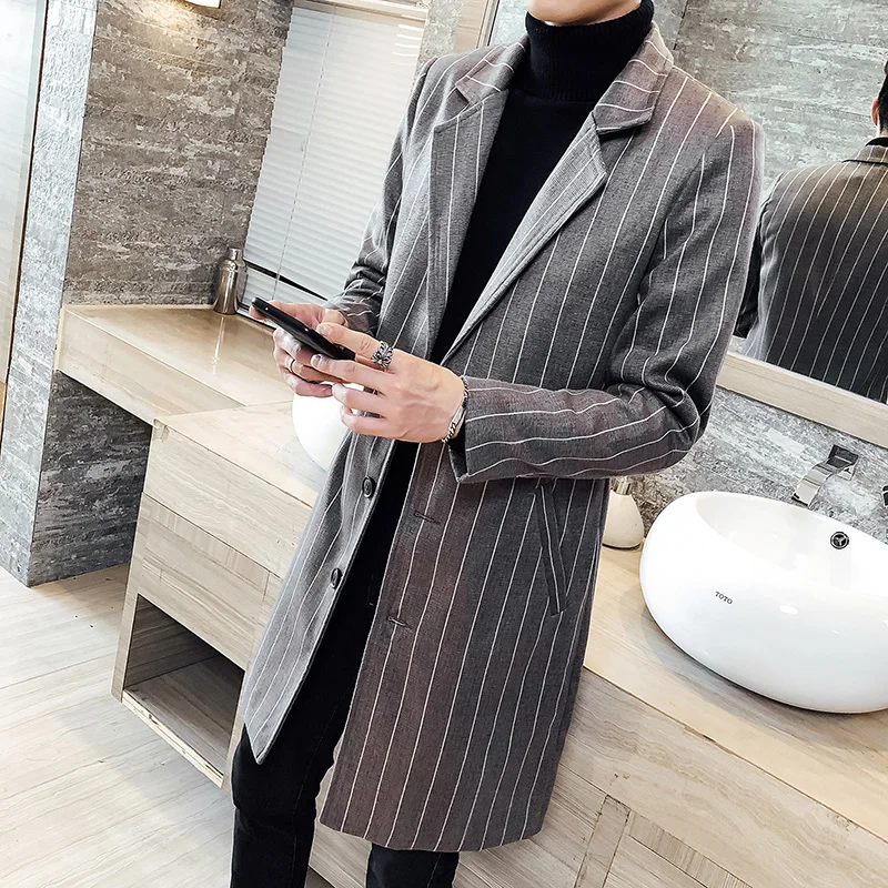 5XL Striped Long Coats Mens Vintage Long Jacket Mens Manteau Homme Korea Plaid Kaban Erkek Mens Coat Winter Slim Fit Dress Coats
5XL Striped Long Coats Mens Vintage Long Jacket Mens Manteau Homme Korea Plaid Kaban Erkek Mens Coat Winter Slim Fit Dress Coats