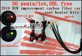 30seats/lot,DHL free,2019 NEW improvement carbon fiber seat heater kits with round switch and electric control box,
30seats/lot,DHL free,2019 NEW improvement carbon fiber seat heater kits with round switch and electric control box,