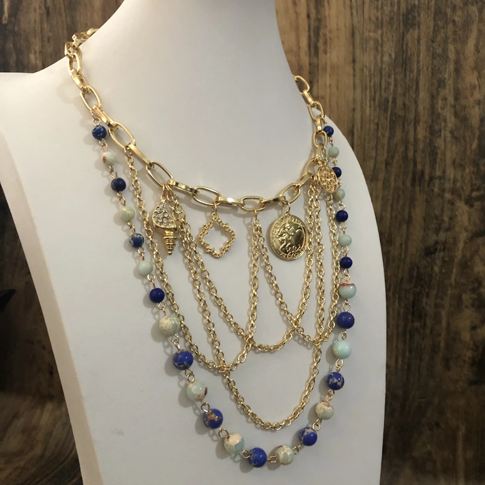 Multi Layers Pendant Necklace Jewelr For Women Gold Color Energy Stone Pendant Necklace For Women Girl
Multi Layers Pendant Necklace Jewelr For Women Gold Color Energy Stone Pendant Necklace For Women Girl
