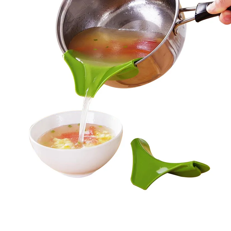 Silicone Colander Anti-spill On Pour Soup Spout Funnel Flow Nozzle Pan Leakproof Tool Useful Cookware Edge Deflector For Kitchen
Silicone Colander Anti-spill On Pour Soup Spout Funnel Flow Nozzle Pan Leakproof Tool Useful Cookware Edge Deflector For Kitchen