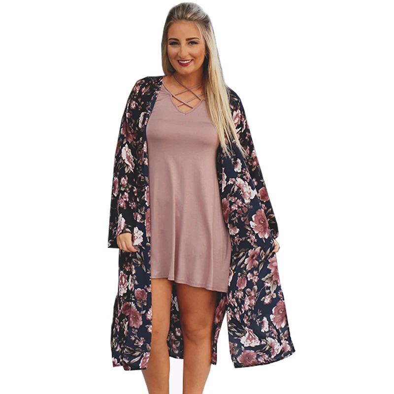 Women Summer Chiffon Blouses Boho Kimono Cardigan Floral Print Long Sleeve Casual Long Beach Cover Up Tops blusa feminino
Women Summer Chiffon Blouses Boho Kimono Cardigan Floral Print Long Sleeve Casual Long Beach Cover Up Tops blusa feminino