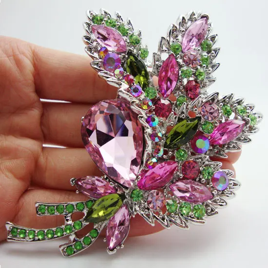 TTjewelry Pretty Fashion beautiful colored crystal Rhinestone flower leaf Decorating Style brooch pin Pendant
TTjewelry Pretty Fashion beautiful colored crystal Rhinestone flower leaf Decorating Style brooch pin Pendant