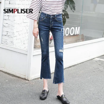 Women Denim Blue Trousers Ankle Length Flared Jeans Pants Ripped Jeans Femme Mid Waist Femme Pantalon Plus Size 32 Stretch Jeans
Women Denim Blue Trousers Ankle Length Flared Jeans Pants Ripped Jeans Femme Mid Waist Femme Pantalon Plus Size 32 Stretch Jeans